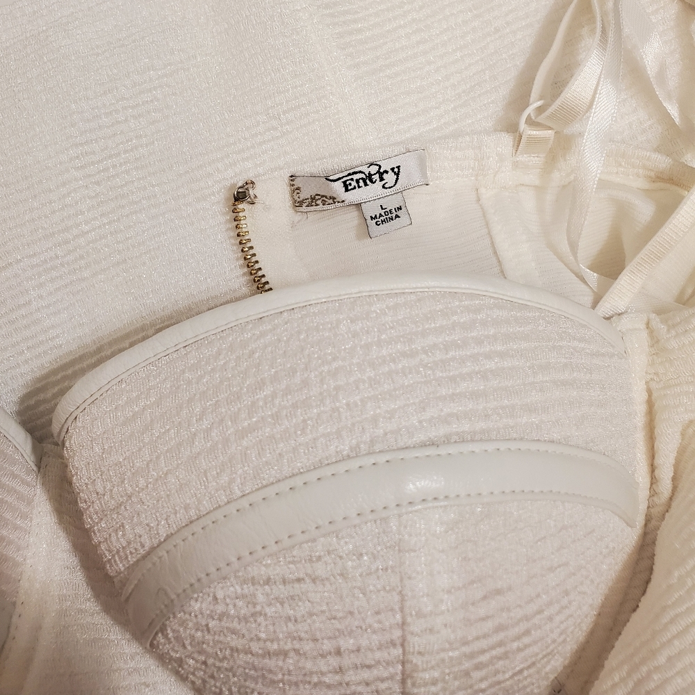 NWOT Entry White Sexy Mini Dress Size Large - Picture 4 of 4